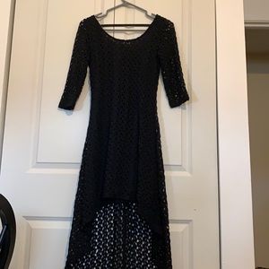 Long black lace dress